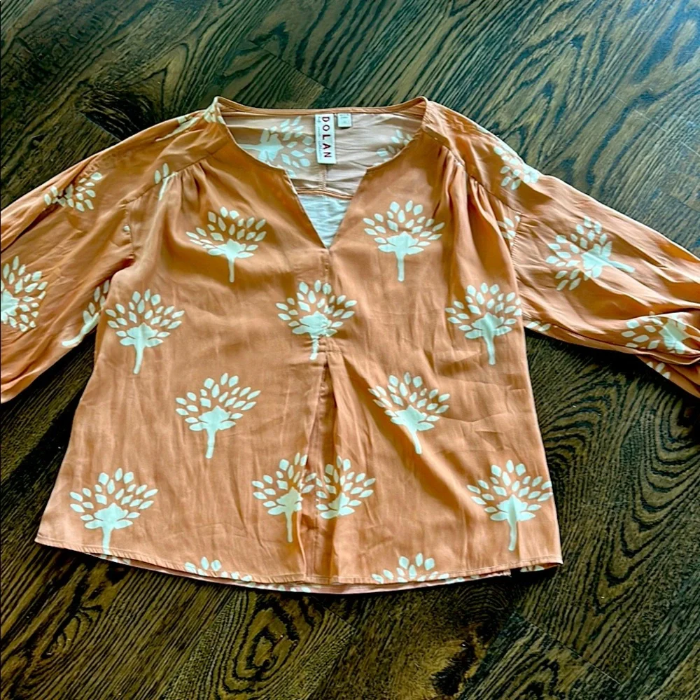 Anthropologie Women's Orange Floral Top - Picture 1 of 3